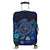 Hawaiian Blue Ocean Honu And Flowers Luggage Covers AH Black - Polynesian Pride