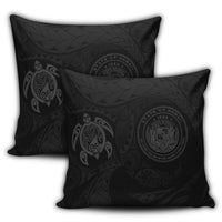 Hawaiian Coat Of Arms Turtle Polynesian Pillow Covers Gray AH - Polynesian Pride