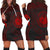 Hawaiian Coat Of Arms Turtle Polynesian Hoodie Dress Red AH Black - Polynesian Pride