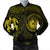 Hawaiian Coat Of Arms Turtle Polynesian Bomber Jacket Yellow AH Black Unisex - Polynesian Pride