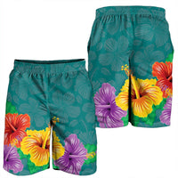 Hawaiian Colorful Hibiscus Polynesian Men's Shorts - AH - Polynesian Pride