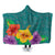 Hawaiian Colorful Hibiscus Polynesian Hooded Blanket - AH Hooded Blanket White - Polynesian Pride