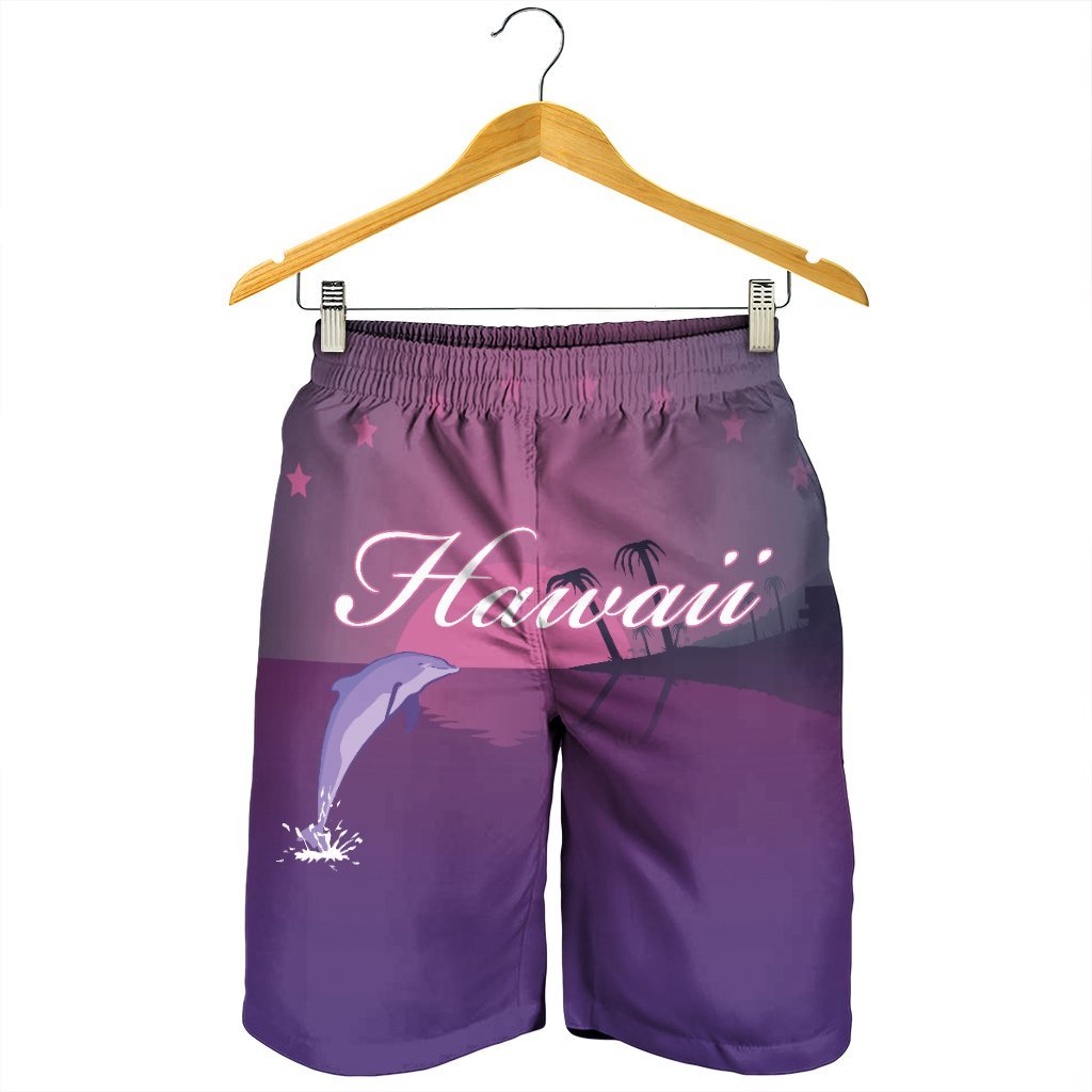 Hawaiian Dolphin Violet Polynesian Men's Shorts - AH - Polynesian Pride