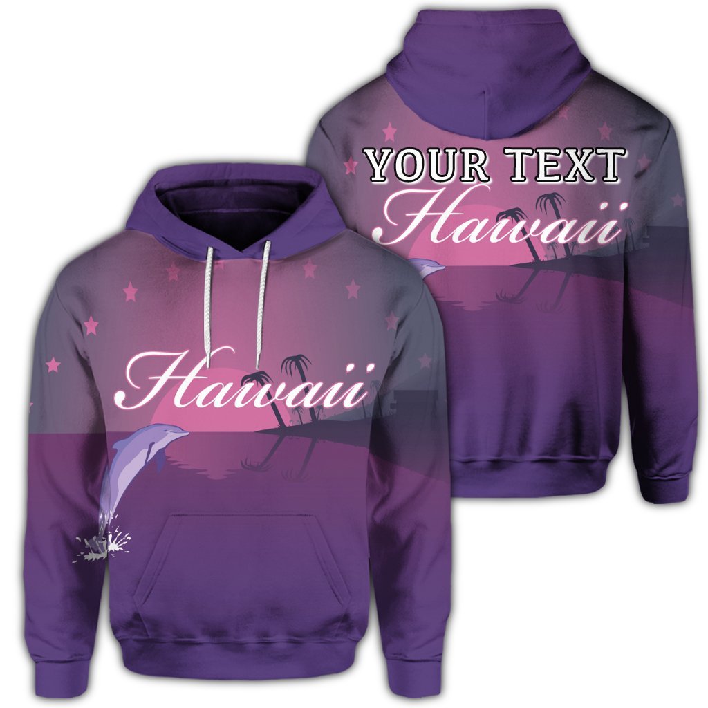 Custom Hawaiian Dolphin Violet Polynesian Hoodie Unisex Art - Polynesian Pride