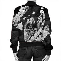 Hawaiian Fish Hook Hibiscus Banzai Surfing Polynesian Bomber Jacket - AH - Polynesian Pride