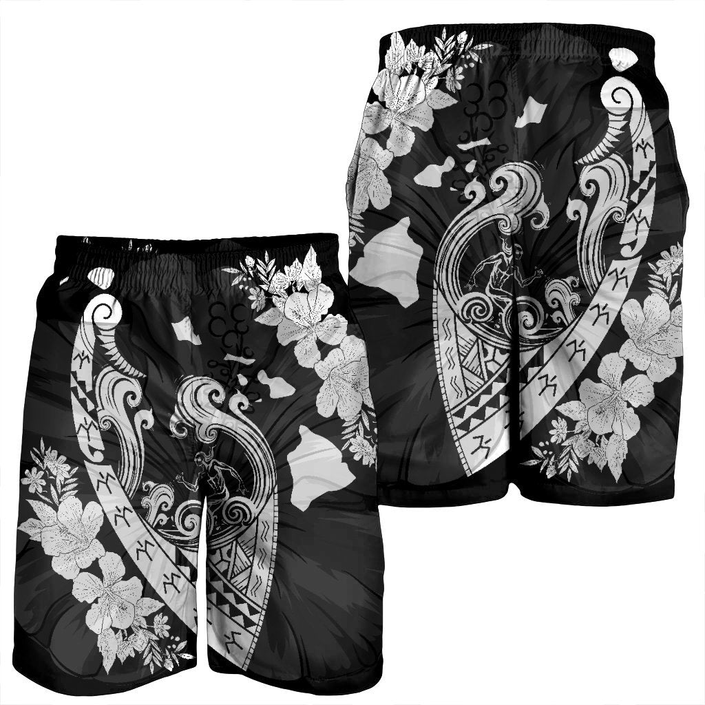 Hawaiian Fish Hook Hibiscus Banzai Surfing Polynesian Men's Shorts - AH - Polynesian Pride