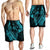 Hawaiian Fish Hook Hibiscus Banzai Surfing Polynesian Men's Shorts Blue - AH - Polynesian Pride