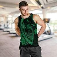 Hawaiian Fish Hook Hibiscus Banzai Surfing Polynesian Tank Top Green - AH - Polynesian Pride