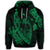 Hawaiian Fish Hook Hibiscus Banzai Surfing Polynesian Hoodie Green - Polynesian Pride