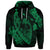 Custom Hawaiian Fish Hook Hibiscus Banzai Surfing Polynesian Hoodie Green - Polynesian Pride