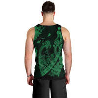 Hawaiian Fish Hook Hibiscus Banzai Surfing Polynesian Tank Top Green - AH - Polynesian Pride