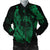 Hawaiian Fish Hook Hibiscus Banzai Surfing Polynesian Bomber Jacket Green - AH Black Unisex - Polynesian Pride