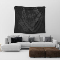 Hawaiian Fish Hook Hibiscus Banzai Surfing Polynesian Tapestry Grey - AH - Polynesian Pride