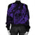 Hawaiian Fish Hook Hibiscus Banzai Surfing Polynesian Bomber Jacket Purple - AH - Polynesian Pride