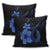 Hawaiian Fish Hook Hibiscus Plumeria Polynesian Pillow Covers - Blue - AH - Polynesian Pride