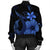 Hawaiian Fish Hook Hibiscus Plumeria Polynesian Bomber Jacket - Blue - AH - Polynesian Pride