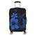 Hawaiian Fish Hook Hibiscus Plumeria Polynesian Luggage Covers - Blue - AH Black - Polynesian Pride