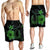 Hawaiian Fish Hook Hibiscus Plumeria Polynesian Men's Shorts - Green - AH - Polynesian Pride