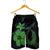 Hawaiian Fish Hook Hibiscus Plumeria Polynesian Men's Shorts - Green - AH - Polynesian Pride