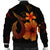 Hawaiian Fish Hook Hibiscus Plumeria Polynesian Bomber Jacket - Orange - AH - Polynesian Pride