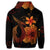 Hawaiian Fish Hook Hibiscus Plumeria Polynesian Hoodie Orange - Polynesian Pride