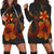 Hawaiian Fish Hook Hibiscus Plumeria Polynesian Hoodie Dress - Orange - AH Black - Polynesian Pride