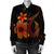 Hawaiian Fish Hook Hibiscus Plumeria Polynesian Bomber Jacket - Orange - AH - Polynesian Pride