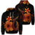 Hawaiian Fish Hook Hibiscus Plumeria Polynesian Hoodie Orange Unisex Art - Polynesian Pride