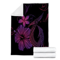 Hawaiian Fish Hook Hibiscus Plumeria Polynesian Premium Blankets - Pink - AH - Polynesian Pride