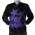 Hawaiian Fish Hook Hibiscus Plumeria Polynesian Bomber Jacket - Purple - AH Black Unisex - Polynesian Pride