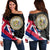 Hawaiian Flag Coat Of Arms Of Hawaii Polynesian Women's Off Shoulder Sweater - Classic Style Black - Polynesian Pride