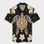 Hawaiian Gold Turtle Plumeria Hawaiian Shirt AH Unisex Black - Polynesian Pride