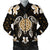 Hawaiian Gold Turtle Plumeria Bomber Jacket AH Black Unisex - Polynesian Pride