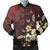 Hawaiian Golden Hibiscus Butterfly Polynesian Bomber Jacket - AH Black Unisex - Polynesian Pride