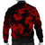 Hawaiian Hammerhead Shark Hibiscus Red Polynesian Bomber Jacket - AH - Polynesian Pride