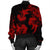 Hawaiian Hammerhead Shark Hibiscus Red Polynesian Bomber Jacket - AH - Polynesian Pride