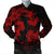 Hawaiian Hammerhead Shark Hibiscus Red Polynesian Bomber Jacket - AH Black Unisex - Polynesian Pride