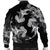 Hawaiian Hammerhead Shark Hibiscus White Polynesian Bomber Jacket - AH - Polynesian Pride