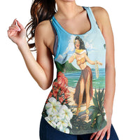 Hawaiian Hibiscus Aloha Hula Girl Dance On The Beach Racerback Tank - AH - Polynesian Pride
