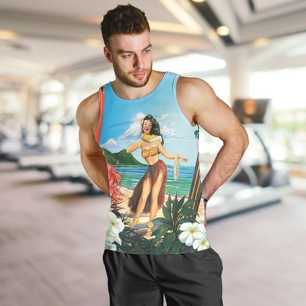Hawaiian Hibiscus Aloha Hula Girl Dance On The Beach Tank Top - AH - Polynesian Pride