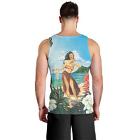 Hawaiian Hibiscus Aloha Hula Girl Dance On The Beach Tank Top - AH - Polynesian Pride