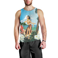 Hawaiian Hibiscus Aloha Hula Girl Dance On The Beach Tank Top - AH Black - Polynesian Pride