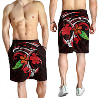Hawaiian Hibiscus And Plumeria Flower Polynesian Men's Shorts - AH - Polynesian Pride