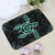 Hawaiian Hibiscus And Turtle Gold Door Mat Turquoise AH - Polynesian Pride