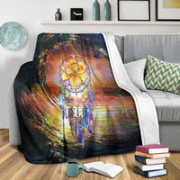 Hawaiian Hibiscus Dreamcatcher Wales Night Premium Blankets - AH - Polynesian Pride