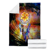 Hawaiian Hibiscus Dreamcatcher Wales Night Premium Blankets - AH - Polynesian Pride
