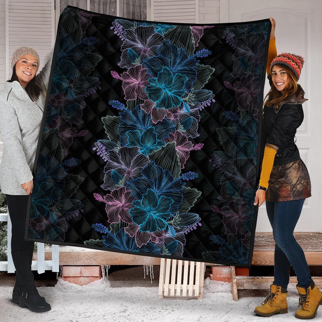 Hawaiian Hibiscus Full Color Polynesian Premium Quilts - AH - Polynesian Pride