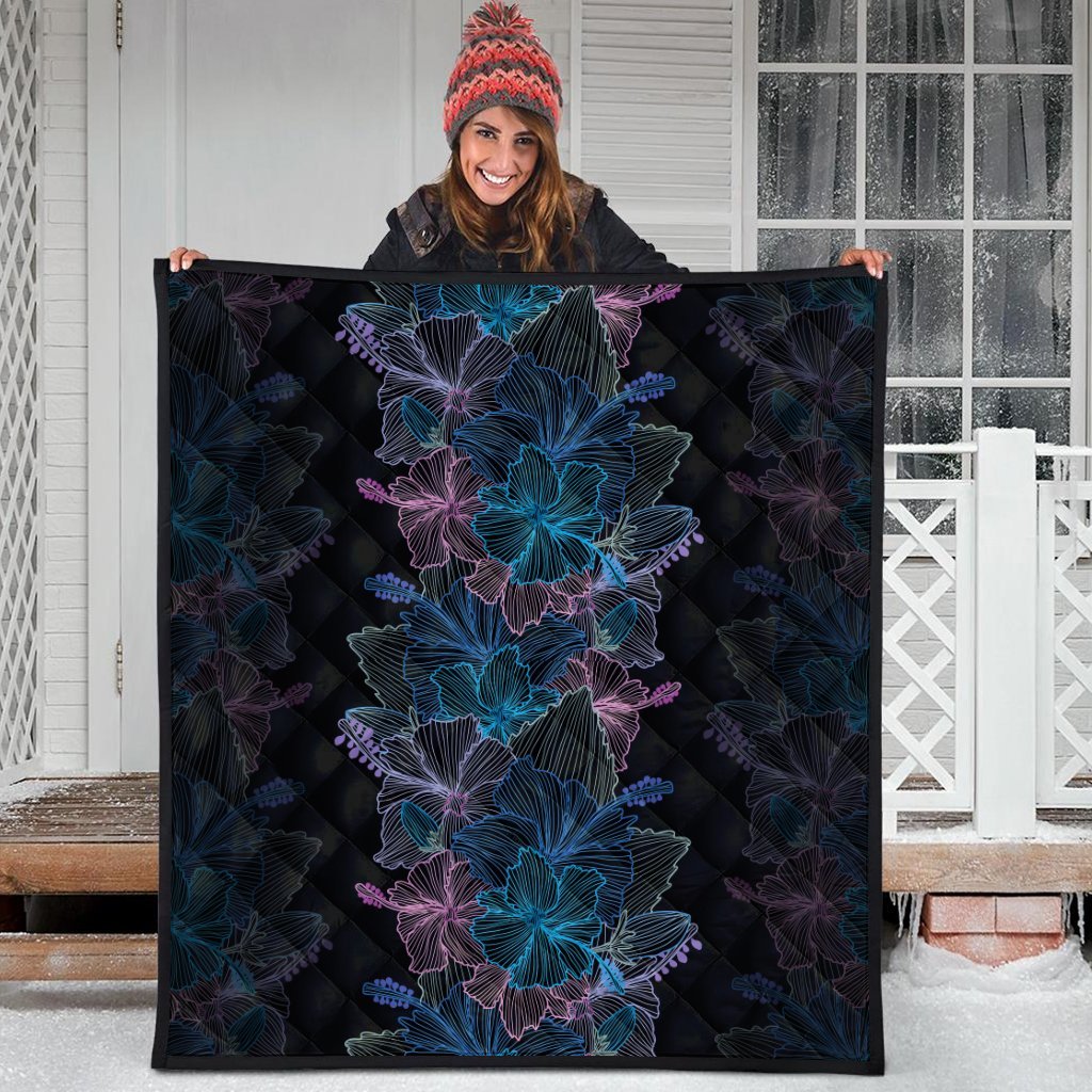 Hawaiian Hibiscus Full Color Polynesian Premium Quilts - AH - Polynesian Pride