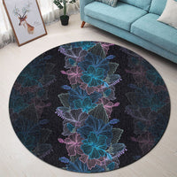 Hawaiian Hibiscus Full Color Polynesian Round Carpet - AH - Polynesian Pride