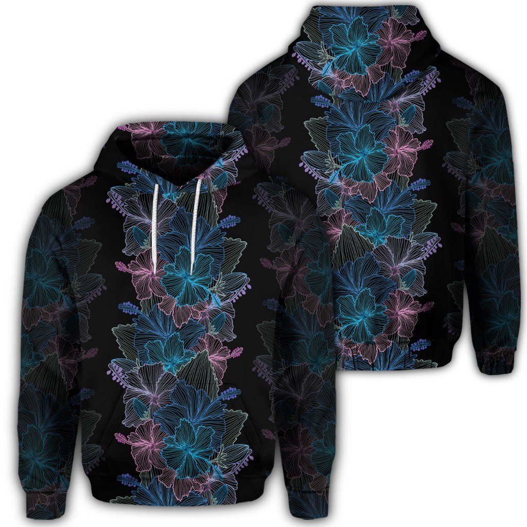 Hawaiian Hibiscus Full Color Polynesian Hoodie Unisex Art - Polynesian Pride